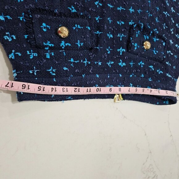 STS Sail To Sable Size 8 Tweed Mini Skirt Navy Academia Clueless Preppy - Picture 9 of 11